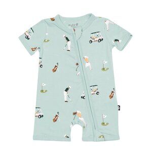Kyte Baby Zippered Shortall Romper in Golf